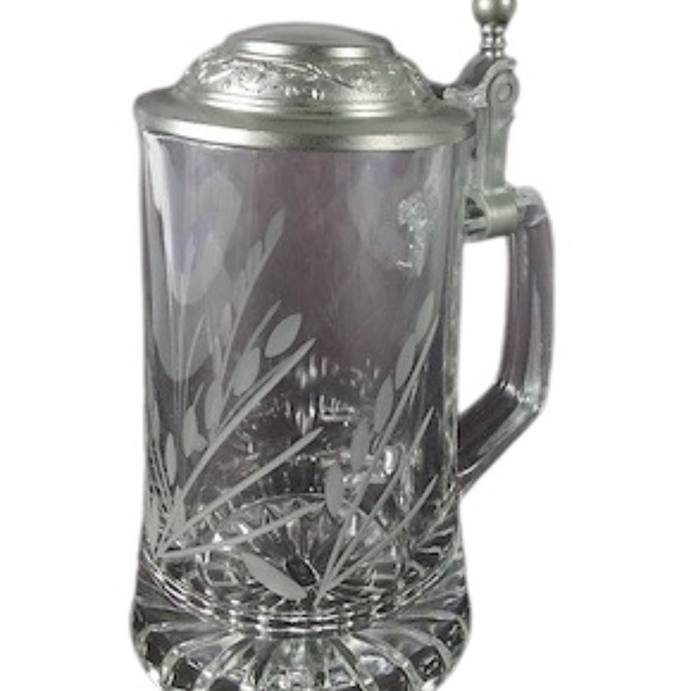 Vintage Germanā Crystal Joska Waldglashutte Bodenmais Stein With Wheat Etching